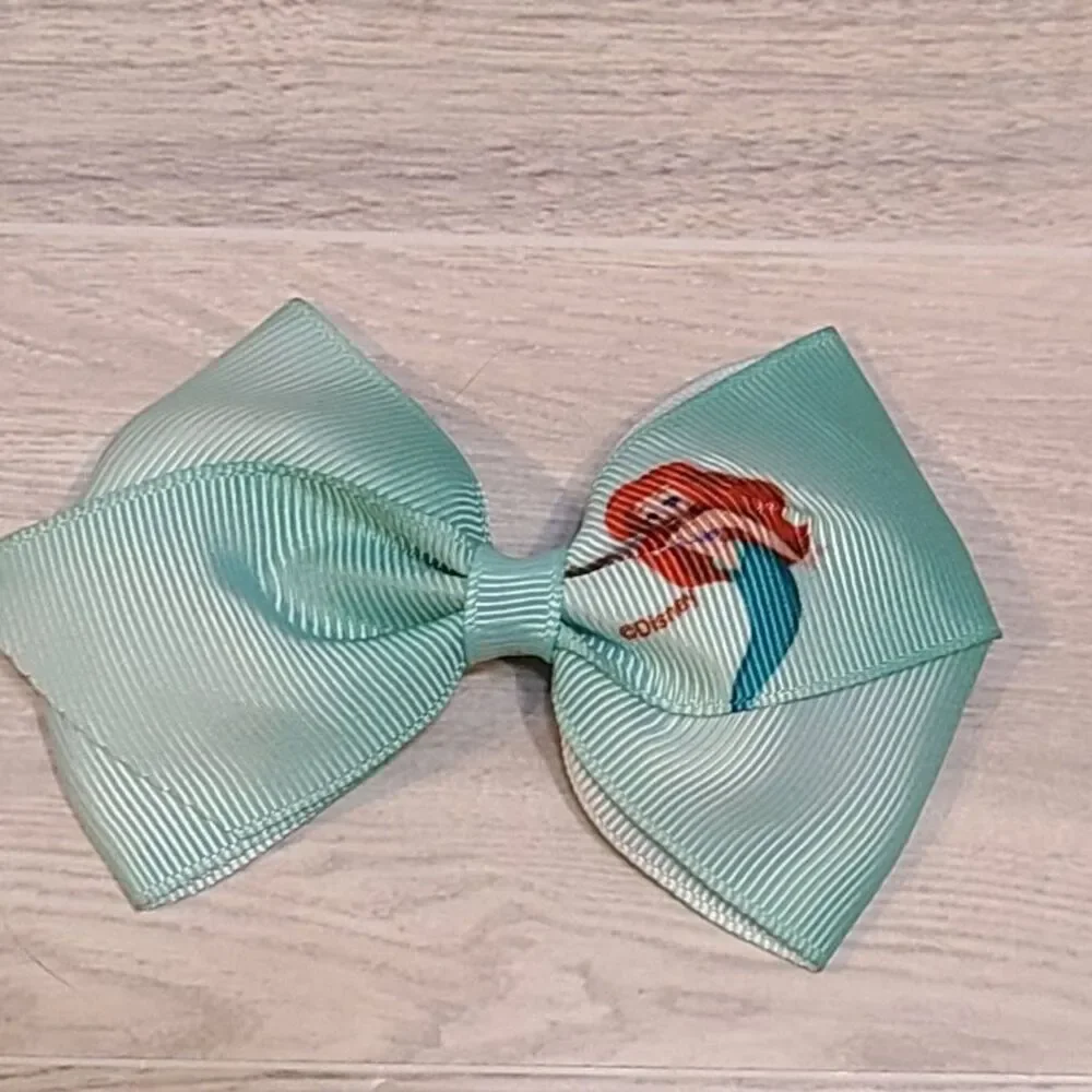 Princess Hair Bow Clips Set of 5 Girls Ribbon Alligator Barrettes Character Bow